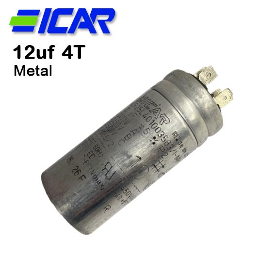 ICAR METAL 12UF CAPACITOR, QUICK CONNECT